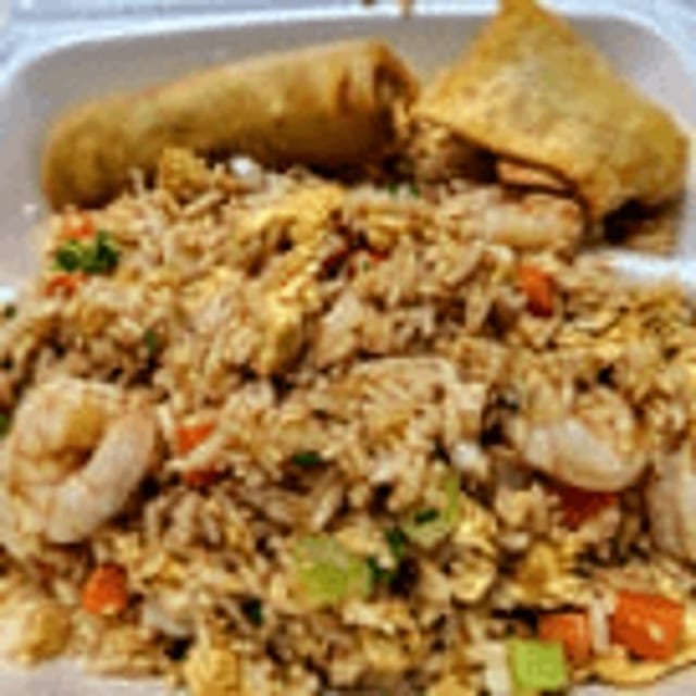 Shrimp Fried Rice special( includes eggroll and crab rangoon).